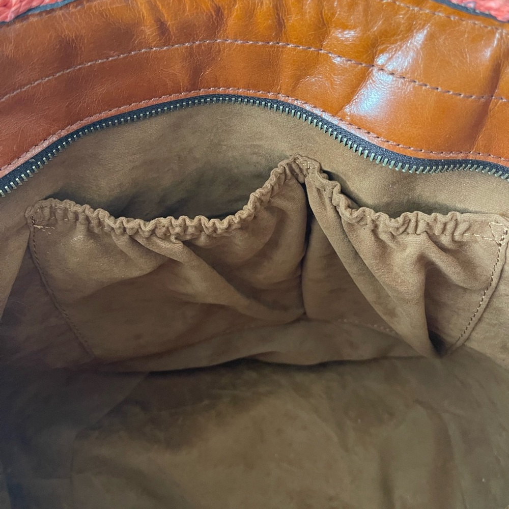 Stylish Red and Brown Woven Tote Bag - Picture 11 of 15